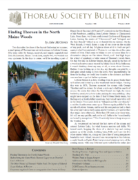 Thoreau Society Bulletin 308 | Winter 2020